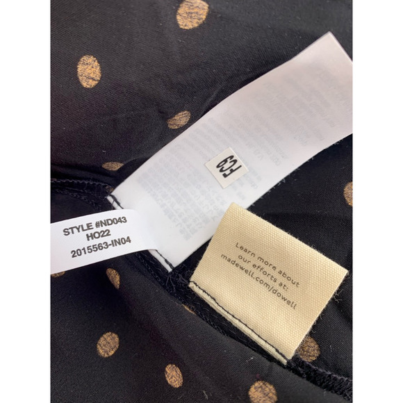 Madewell Lucie V-Neck Smocked Mini Dress in Oval Dot Orange Black S - Picture 13 of 14